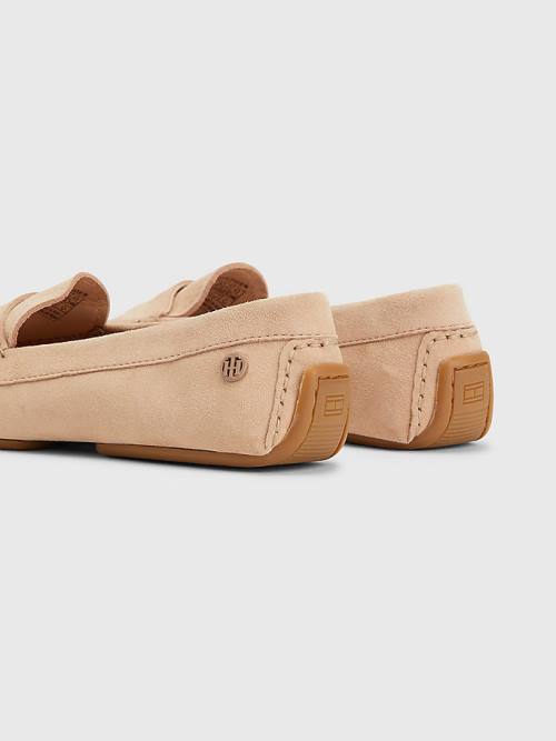 Tommy Hilfiger Essential Suede Moccasins Loafers Dames Beige | TH675VXE