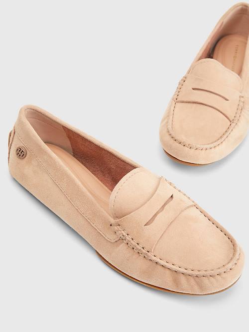 Tommy Hilfiger Essential Suede Moccasins Loafers Dames Beige | TH675VXE