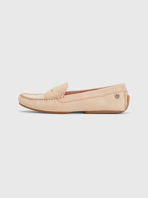 Tommy Hilfiger Essential Suede Moccasins Loafers Dames Beige | TH675VXE