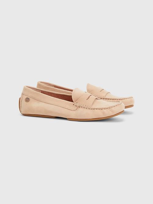 Tommy Hilfiger Essential Suede Moccasins Loafers Dames Beige | TH675VXE