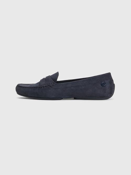 Tommy Hilfiger Essential Suede Moccasins Loafers Dames Blauw | TH832CNW