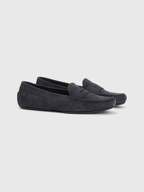 Tommy Hilfiger Essential Suede Moccasins Loafers Dames Blauw | TH832CNW