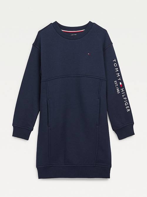 Tommy Hilfiger Essential Sweatshirt Jurken Meisjes Blauw | TH147HTB