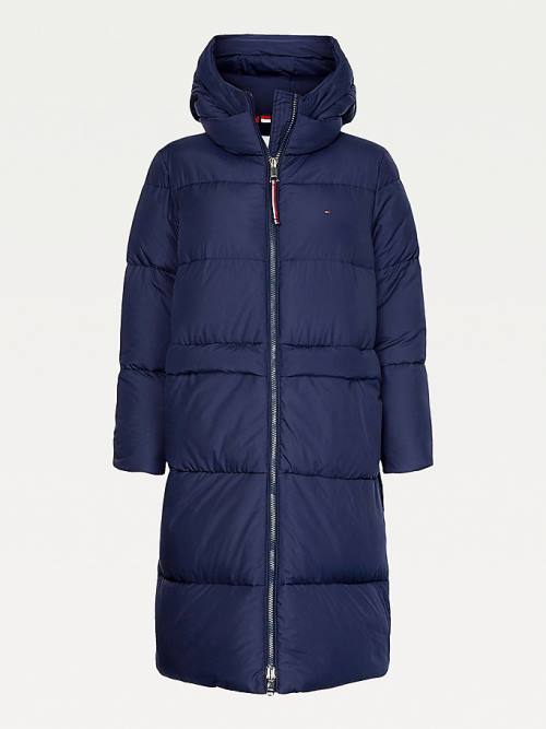 Tommy Hilfiger Essential TH Protect Padded Maxi Coat Jassen Dames Blauw | TH517PZR