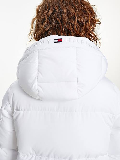 Tommy Hilfiger Essential TH Protect Padded Logo Coat Jassen Dames Wit | TH539QTA