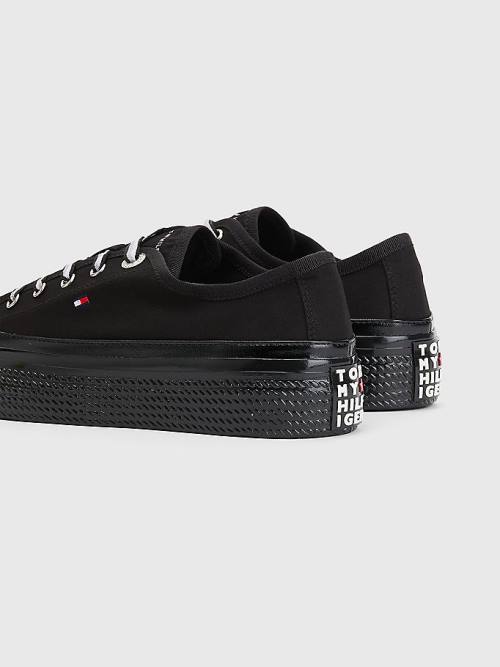 Tommy Hilfiger Essential Vulcanised Flatform Sneakers Dames Zwart | TH056USO