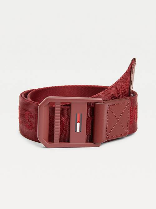 Tommy Hilfiger Essential Webbing Logo Riemen Heren Rood | TH274IMC