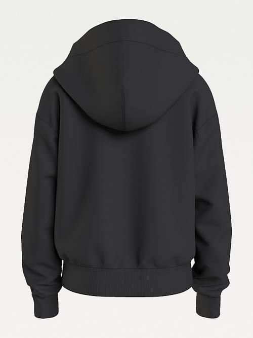 Tommy Hilfiger Essential Zip-Thru Organic Katoenen Hoodie Meisjes Zwart | TH064ATW