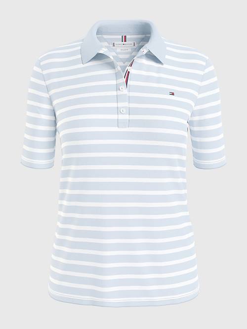 Tommy Hilfiger Essentials Stripe Poloshirt Dames Blauw | TH901MHA