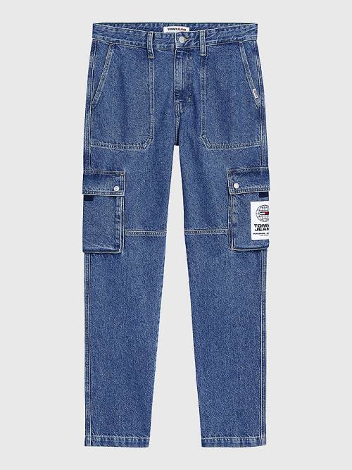 Tommy Hilfiger Ethan Relaxed Fit Cargo Jeans Heren Denim | TH149CDY