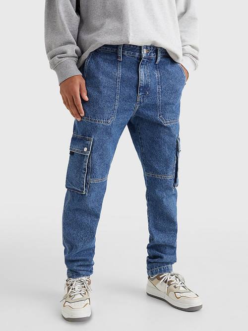 Tommy Hilfiger Ethan Relaxed Fit Cargo Jeans Heren Denim | TH149CDY