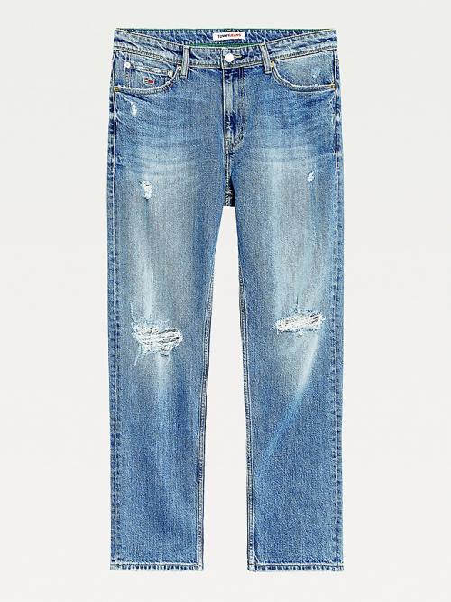 Tommy Hilfiger Ethan Straight Relaxed Distressed Jeans Heren Denim | TH629ESQ