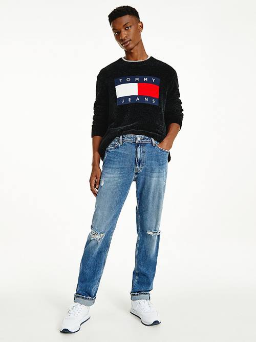 Tommy Hilfiger Ethan Straight Relaxed Distressed Jeans Heren Denim | TH629ESQ