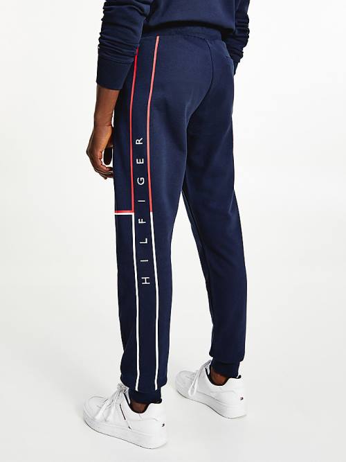 Tommy Hilfiger Exclusive Flag Logo Cuffed Joggers Broek Heren Blauw | TH376GUM