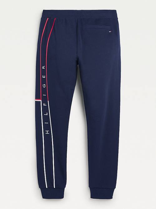 Tommy Hilfiger Exclusive Flag Logo Cuffed Joggers Broek Heren Blauw | TH376GUM