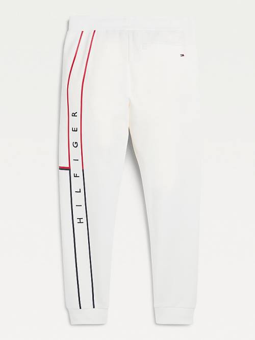 Tommy Hilfiger Exclusive Flag Logo Cuffed Joggers Broek Heren Wit | TH761XGA