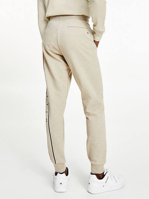 Tommy Hilfiger Exclusive Flag Logo Cuffed Joggers Broek Heren Beige | TH874KWU