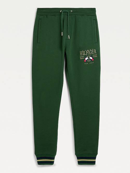 Tommy Hilfiger Exclusive Flag Logo Joggers Broek Heren Groen | TH370AES