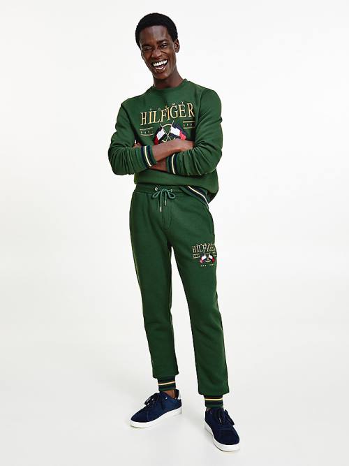 Tommy Hilfiger Exclusive Flag Logo Joggers Broek Heren Groen | TH370AES