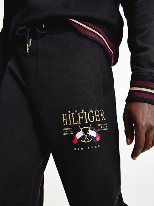 Tommy Hilfiger Exclusive Flag Logo Joggers Broek Heren Zwart | TH537PIA