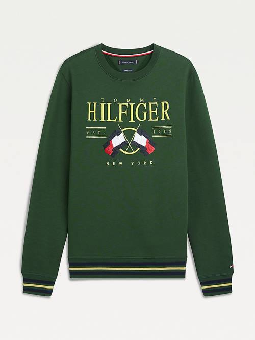 Tommy Hilfiger Exclusive Flag Logo Sweatshirts Heren Groen | TH214GZD