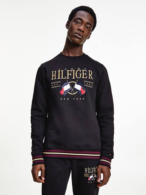 Tommy Hilfiger Exclusive Flag Logo Sweatshirts Heren Zwart | TH629BGF