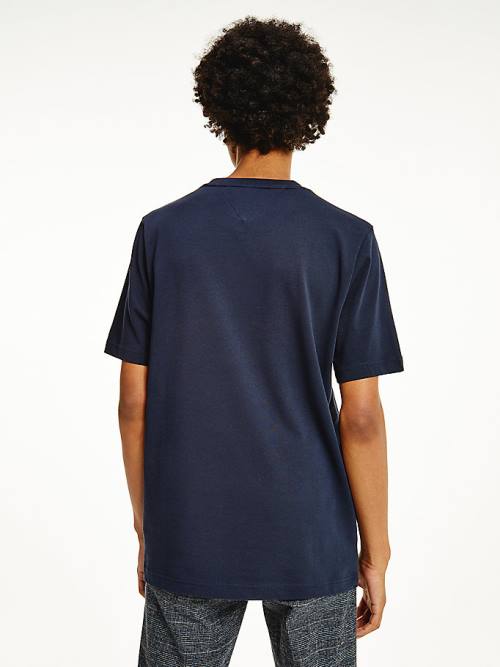 Tommy Hilfiger Exclusive Icons Organic Katoenen T-shirts Heren Blauw | TH469HJX