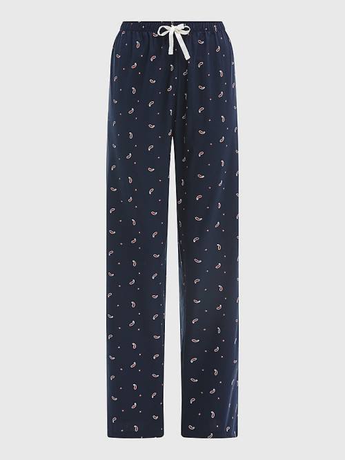 Tommy Hilfiger Exclusive Organic Katoenen Print Broek Dames Blauw | TH038XAS