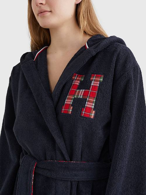 Tommy Hilfiger Exclusive Organic Katoenen Towelling Bathrobe Pyjamas Dames Blauw | TH513FDI