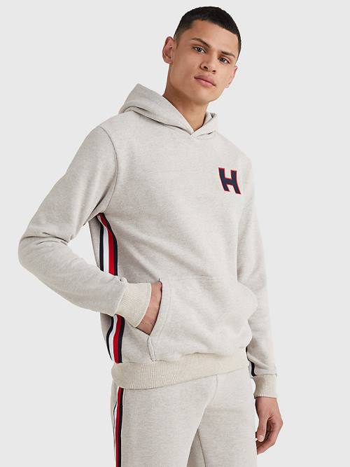 Tommy Hilfiger Exclusive Signature Detail Monogram Hoodie Heren Beige | TH746FZU