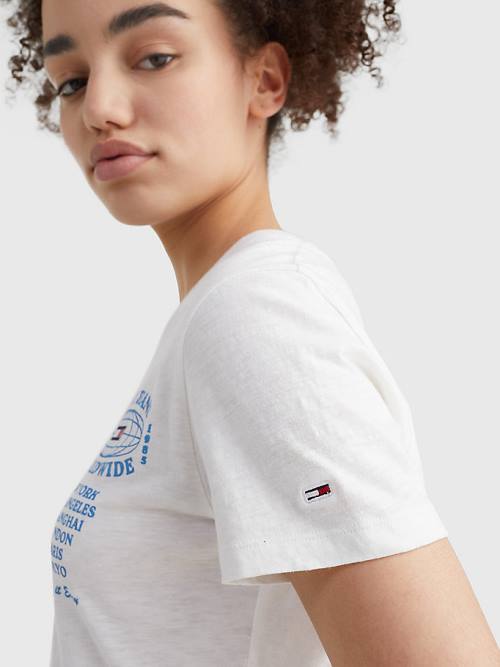 Tommy Hilfiger Expedition Logo T-shirts Dames Wit | TH145NIL