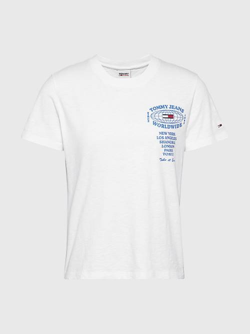 Tommy Hilfiger Expedition Logo T-shirts Dames Wit | TH145NIL