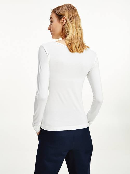 Tommy Hilfiger Extra Slim Fit Long Sleeve T-shirts Dames Wit | TH312XHM