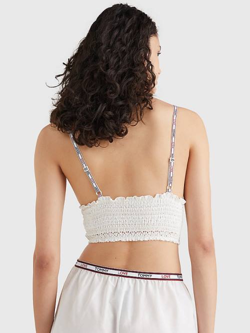 Tommy Hilfiger Eyelet Kanten Longline Bra Ondergoed Dames Wit | TH402CKO