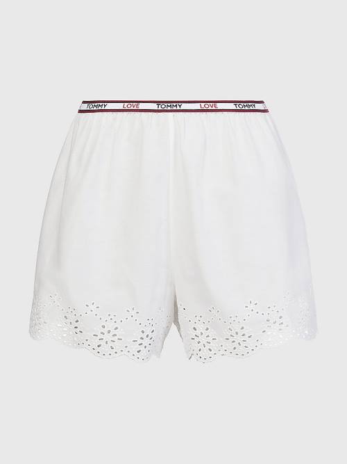 Tommy Hilfiger Eyelet Kanten Shorts Pyjamas Dames Wit | TH134QYI