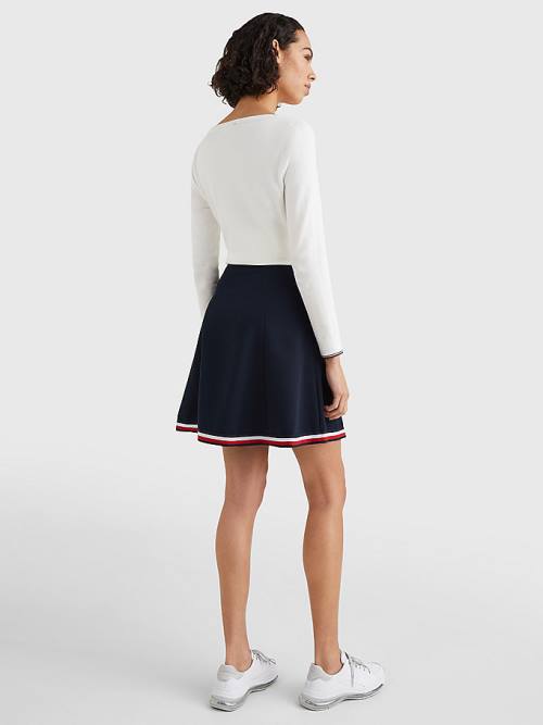 Tommy Hilfiger Fit And Flare Rokken Dames Blauw | TH459DRO