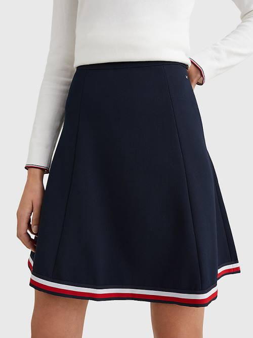 Tommy Hilfiger Fit And Flare Rokken Dames Blauw | TH459DRO