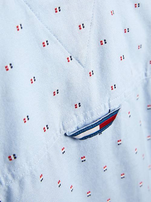 Tommy Hilfiger Flag Detail Oxford Dobby Overhemd Jongens Blauw | TH354GIO