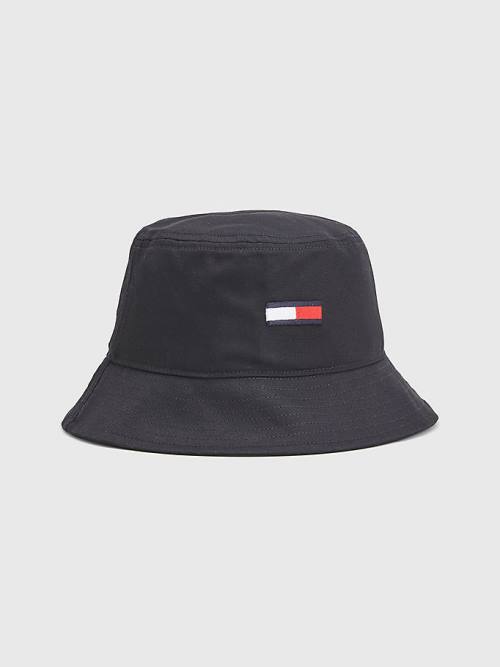 Tommy Hilfiger Flag Embroidery Bucket Hoeden Heren Zwart | TH145IPB