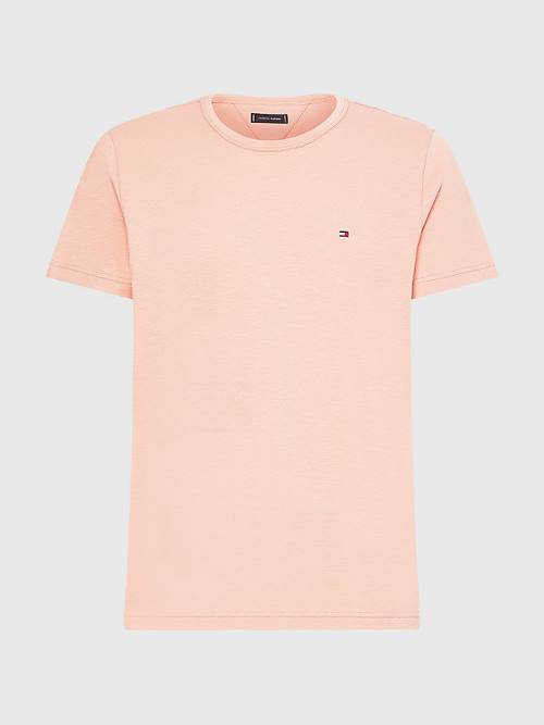 Tommy Hilfiger Flag Embroidery T-shirts Heren Oranje | TH104ZNP