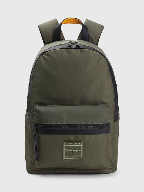 Tommy Hilfiger Flag Jacquard Backpack Tassen Heren Groen | TH631TGS