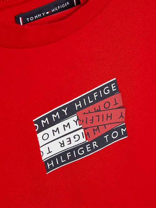 Tommy Hilfiger Flag Logo T-shirts Jongens Rood | TH013SBX