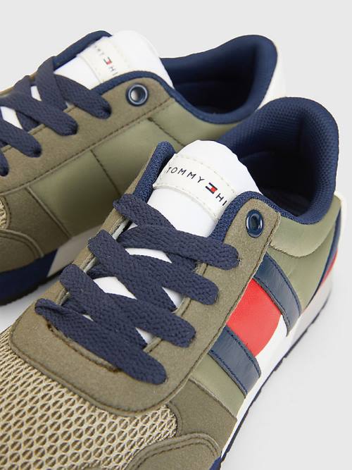 Tommy Hilfiger Flag Low-Top Kanten-Up Sneakers Jongens Groen | TH096UZM