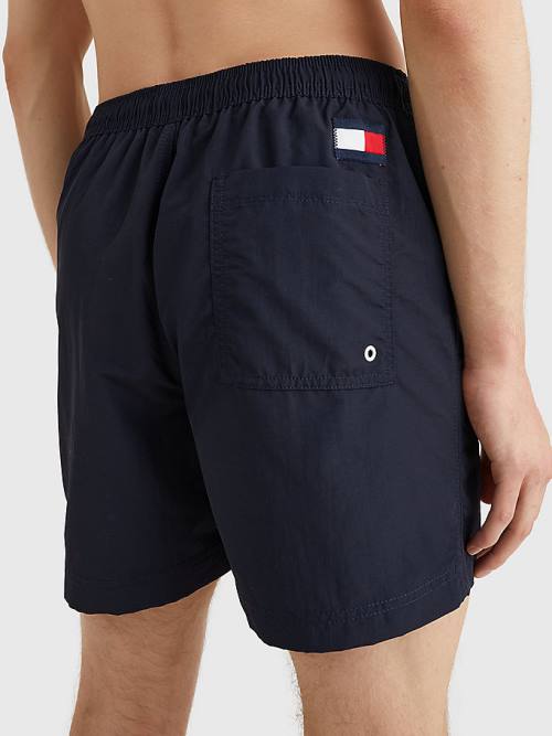 Tommy Hilfiger Flag Mid Length Drawstring Shorts Zwemkleding Heren Blauw | TH036WNK