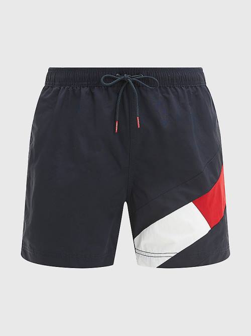 Tommy Hilfiger Flag Mid Length Drawstring Shorts Zwemkleding Heren Blauw | TH036WNK