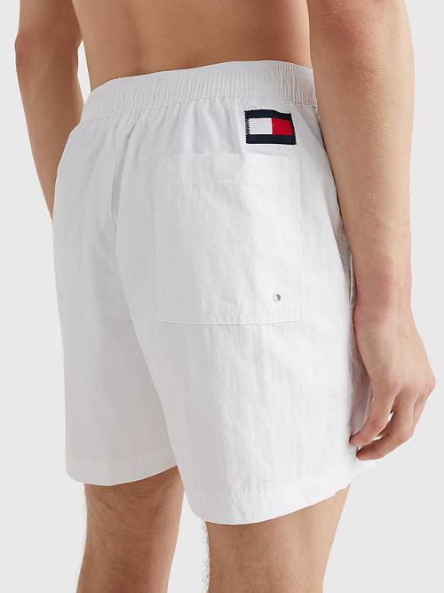 Tommy Hilfiger Flag Mid Length Drawstring Shorts Zwemkleding Heren Wit | TH067JZQ