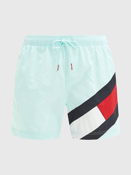 Tommy Hilfiger Flag Mid Length Drawstring Shorts Zwemkleding Heren Blauw | TH183INQ