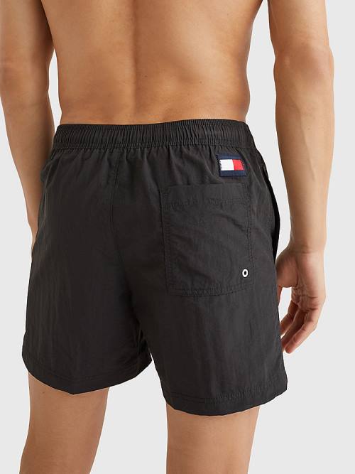 Tommy Hilfiger Flag Mid Length Drawstring Shorts Zwemkleding Heren Zwart | TH280THF