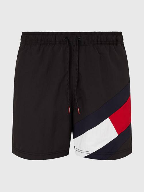 Tommy Hilfiger Flag Mid Length Drawstring Shorts Zwemkleding Heren Zwart | TH280THF