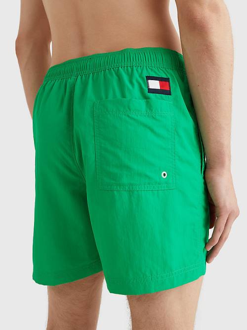 Tommy Hilfiger Flag Mid Length Drawstring Shorts Zwemkleding Heren Groen | TH576ETX